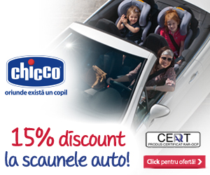 15% discount la gama de scaune auto Chicco!