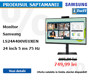 Produsul saptamanii - Monitor Samsung LS24A400VEUXEN 24 inch 5 ms 75 Hz