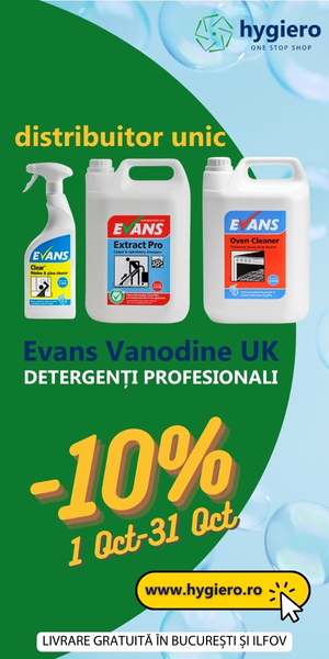 10% discount la toti detergenti Evans Vanodine UK